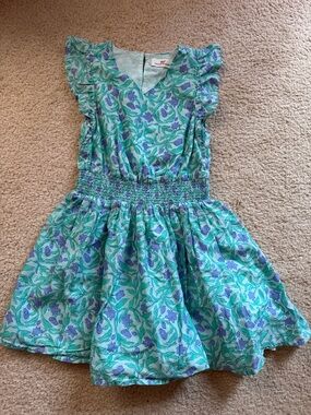 Vineyard Vines Girls Floral Dress - Green, Blue & Purple
